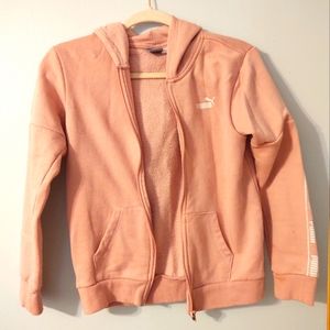 Girls Puma Zip Hoodie XL 16/18 Pink